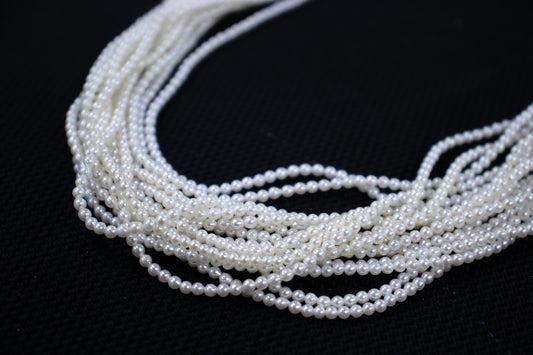 3-3.5mm Baby Akoya White Round Necklace Strand