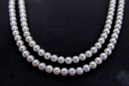 8.5-9mm Akoya Natural Silver Gray Round Necklace Strand