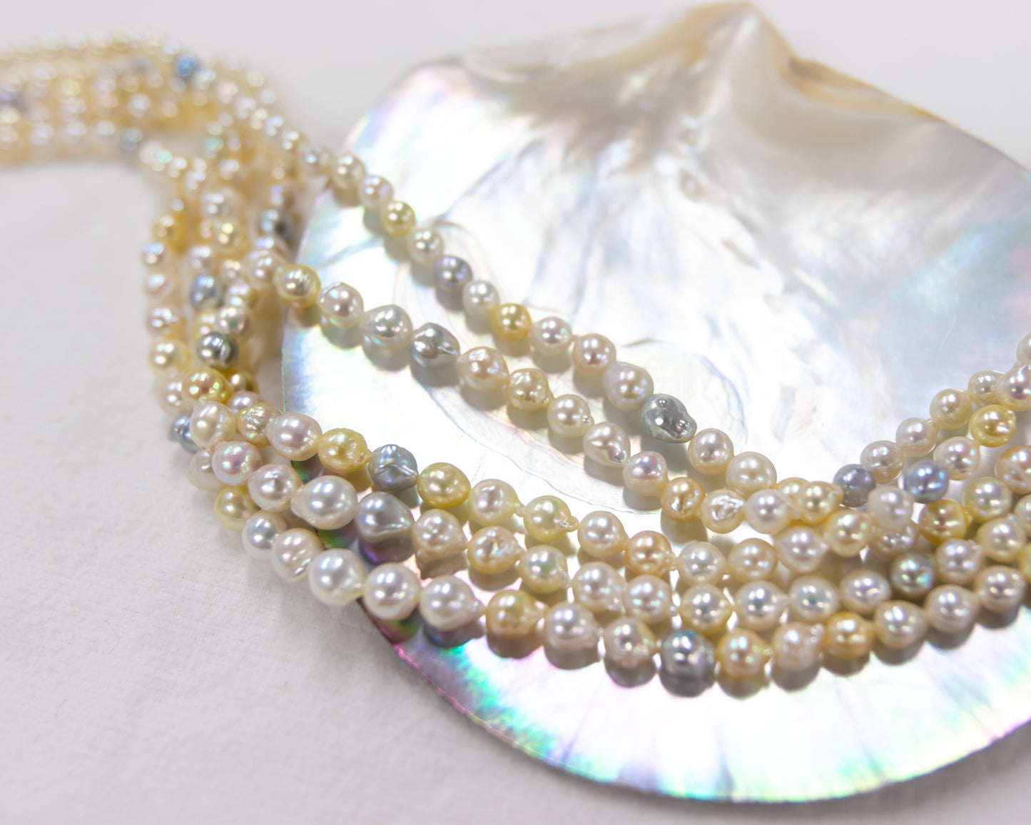 8.5-9mm Akoya Multicolored Round Necklace Strand
